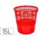 PAPELERA PLASTICO Q-CONNECT 15 LITROS COLOR ROJO 285X290 MM