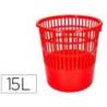 PAPELERA PLASTICO Q-CONNECT 15 LITROS COLOR ROJO 285X290 MM