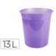 PAPELERA PLASTICO LIDERPAPEL LAVANDA TRANSLUCIDO 13 LITROS 275X285 MM