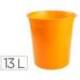 PAPELERA PLASTICO Q-CONNECT NARANJA TRANSLUCIDO 13 LITROS
