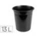 PAPELERA PLASTICO Q-CONNECT NEGRO OPACO 13 LITROS