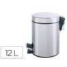 PAPELERA METALICA Q-CONNECT CON PEDAL CROMADA 25X38CM CAPACIDAD 12 LITROS