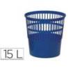 Papelera plastico rejilla azul de 15 L