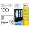Etiqueta adhesiva Avery 31x192 mm Blanco Caja de 100 unidades