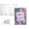 AGENDA ENCUADERNADA LIDERPAPEL KINAROS A6 2025 DÍA PÁGINA COLOR AZUL PAPEL 70 GR