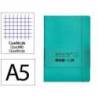 CUADERNO CON GOMILLA ANTARTIK NOTES TAPA BLANDA A5 HOJAS CUADRICULA TURQUESA 80 HOJAS 80 GR FSC
