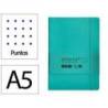 CUADERNO CON GOMILLA ANTARTIK NOTES TAPA BLANDA A5 HOJAS PUNTOS TURQUESA 80 HOJAS 80 GR FSC