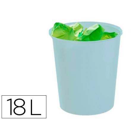 PAPELERA PLASTICO ARCHIVO 2000 ECOGREEN 100% RECICLADA 18 LITROS COLOR AZUL PASTEL