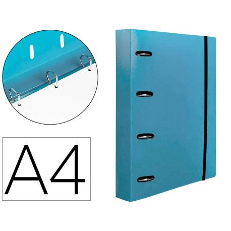 CARPETA CON RECAMBIO 4/40 MM LIDERPAPEL DIN A4 CUADRO 5MM COLOR AZUL POLIPROPILENO
