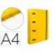 CARPETA 4 ANILLAS 25 MM LIDERPAPEL DIN A4 COLOR AMARILLO POLIPROPILENO