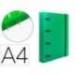 CARPETA 4 ANILLAS 25 MM LIDERPAPEL DIN A4 COLOR VERDE POLIPROPILENO