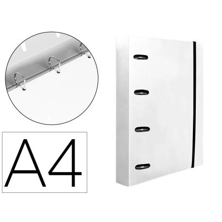 CARPETA 4 ANILLAS 25 MM LIDERPAPEL DIN A4 COLOR TRANSLUCIDO POLIPROPILENO