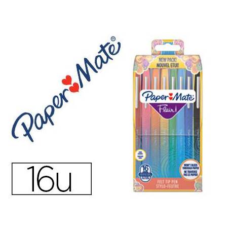 Estuche Rotulador Paper Mate Flair Original Tropical Vacation 16 Unidades Colores Surtidos