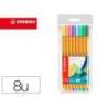 Rotulador Stabilo Punta Fibra Point 88 Estuche de 8 Colores Pastel