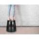 Taburete q-connect ruedas retractiles tres ruedas dos niveles negro