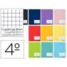 Libreta escolar Liderpapel Write A5 con 16 hojas de 60g/m2. Cuadro 8mm con margen. Colores surtidos.
