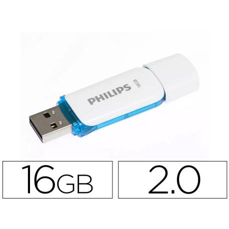MEMORIA USB PHILIPS FLASH USB 2.0 16GB SNOW BLUE