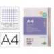 RECAMBIO LIDERPAPEL A4 200+50 HOJAS 90G/M2 CUADRO 5 MM 4 TALADROS BANDAS DE 5 COLORES