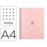 CUADERNO ESPIRAL LIDERPAPEL A4 MICRO ANTARTIK TAPA FORRADA80H 90 GR RAYADO PUNTOS 1 BANDA 4 TALADROS ROSA
