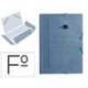 CARPETA LIDERPAPEL GOMAS FOLIO 3 SOLAPAS CARTON PINTADO AZUL 410 G/M2