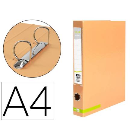 CARPETA DE 2 ANILLAS 25 MM MIXTAS LIDERPAPEL DIN A4 COLOR NARANJA CARTON FORRADO