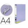 CARPETA DE 2 ANILLAS 25 MM MIXTAS LIDERPAPEL DIN A4 COLOR VIOLETA CARTON FORRADO