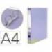 CARPETA DE 2 ANILLAS 25 MM MIXTAS LIDERPAPEL DIN A4 COLOR VIOLETA CARTON FORRADO