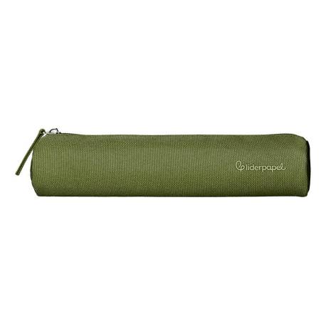 ESTUCHE PORTATODO LIDERPAPEL SLIM CILINDRICO 220X45MM VERDE MILITAR