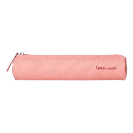 ESTUCHE PORTATODO LIDERPAPEL SLIM CILINDRICO 220X45MM ROSA MELOCOTON