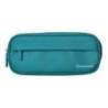 ESTUCHE PORTATODO LIDERPAPEL CLASSIC OVALADO 2 CREMALLERAS CON BOLSILLO DELANTERO 210X90MM AZUL TURQUESA