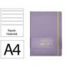 CUADERNO CON GOMILLA ANTARTIK NOTES TAPA DURA A4 HOJAS RAYAS MORADO Y AMARILLO 100 HOJAS 80 GR FSC