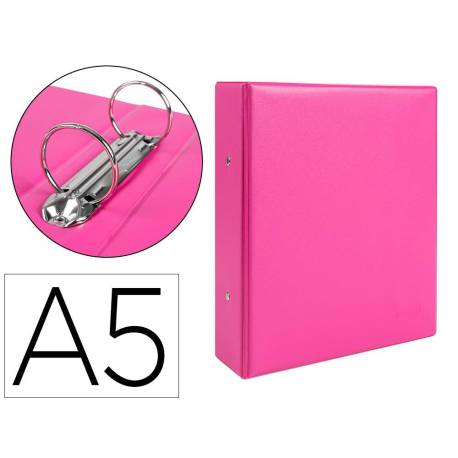 Carpeta 2 Anillas Liderpapel A5 Color Fucsia 40 mm