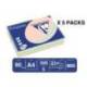 PAPEL COLOR TROPHEE A4 80GR 5 COLORES SURTIDOS PASTEL PAQUETE DE 500 HOJAS (100 HOJAS X COLOR)
