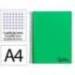 CUADERNO ESPIRAL LIDERPAPEL A4 MICRO WONDER TAPA PLASTICO 120H 90GR CUADRO 5MM 5 BANDAS 4 TALADROS COLOR VERDE OSCURO