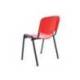 SILLA ROCADA CONFIDENTE ESTRUCTURA METALICA RESPALDO Y ASIENTO EN POLIMERO COLOR ROJO
