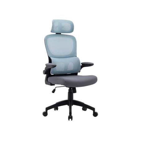 SILLA Q-CONNECT DIRECCION SORRENTO MALLA BASE METALICA ALT MAX 1320 ANC 650 PROF 600 MM RUEDAS PREMIUM AZUL GRIS