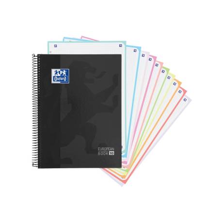 CUADERNO ESPIRAL OXFORD EUROPEANBOOK 10 SCHOOL CLASSIC TAPA EXTRADURA DIN A4+ 150 HOJAS CUADRO 5 MM