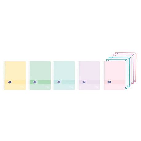 CUADERNO ESPIRAL OXFORD EUROPEANBOOK 5 LIVE&GO TAPA PLASTICO DIN A4+ 120 HOJAS CUADRO 5 MM COLORES PASTEL