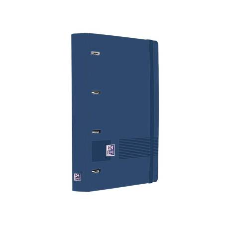 CARPETA 4 ANILLAS OXFORD EUROPEANBINDER LIVE&GO TAPA POLIFOAM DIN A4 + RECAMBIO 120 HOJAS CUADRO 5 MM AZUL