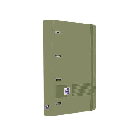 CARPETA 4 ANILLAS OXFORD EUROPEANBINDER LIVE&GO TAPA POLIFOAM DIN A4 + RECAMBIO 120 HOJAS CUADRO 5 MM VERDE