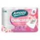 PAPEL HIGIENICO AMOOS DELICATE 3 CAPAS COLOR BLANCO PAQUETE DE 6 ROLLOS 20 M