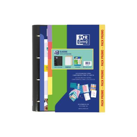CARPETA CON RECAMBIO OXFORD EBINDER SCHOOL DIN A4+ 4 ANILLAS 35 MM RECAMBIO 80 H CUADRO 5 MM + JUEGO 5