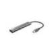 HUB TRUST HALYX 4 PUERTOS USB-A CONEXION USB-C COLOR GRIS