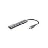 HUB TRUST HALYX 4 PUERTOS USB-A CONEXION USB-C COLOR GRIS