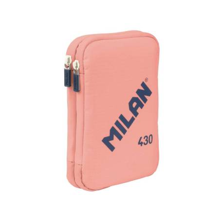 PLUMIER ESCOLAR MILAN 430 SINCE 1918 DOBLE CON ACCESORIOS COLOR ROSA 195X50X130 MM