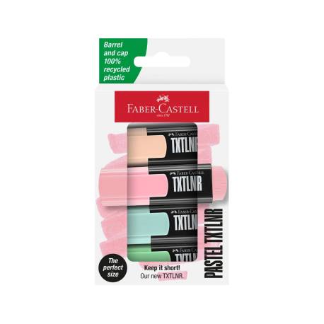 ROTULADOR FABER CASTELL NEON TXTLNR FLUORESCENTE PASTEL BLISTER DE 4 UNIDADES COLORES SURTIDOS
