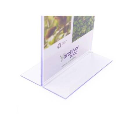 EXPOSITOR SOBREMESA ARCHIVO 2000 CON FORMA T POLIESTIRENO TRANSPARENTE DIN A3 HORIZONTAL 100X420X305 MM