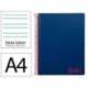 CUADERNO ESPIRAL LIDERPAPEL A4 WONDER TAPA PLASTICO 80H 90GR PAUTA ANCHA 3,5MM CON MARGEN COLOR AZUL MARINO