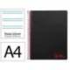 CUADERNO ESPIRAL LIDERPAPEL A4 WONDER TAPA PLASTICO 80H 90GR PAUTA ESTRECHA 2,5MM CON MARGEN COLOR NEGRO