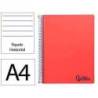CUADERNO ESPIRAL LIDERPAPEL A4 WONDER TAPA PLASTICO 80H 90GR RAYADO HORIZONTAL CON MARGEN COLOR ROJO